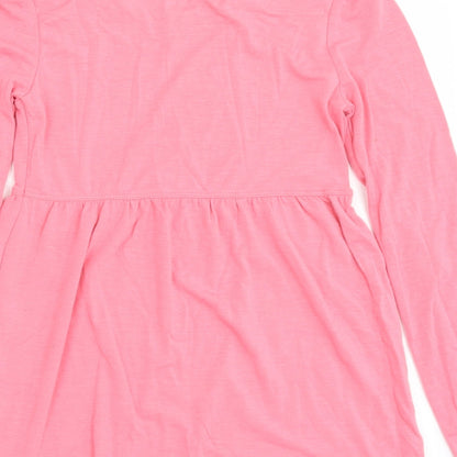 Cubic Girls Pink  Viscose Tunic T-Shirt Size 10 Years Round Neck