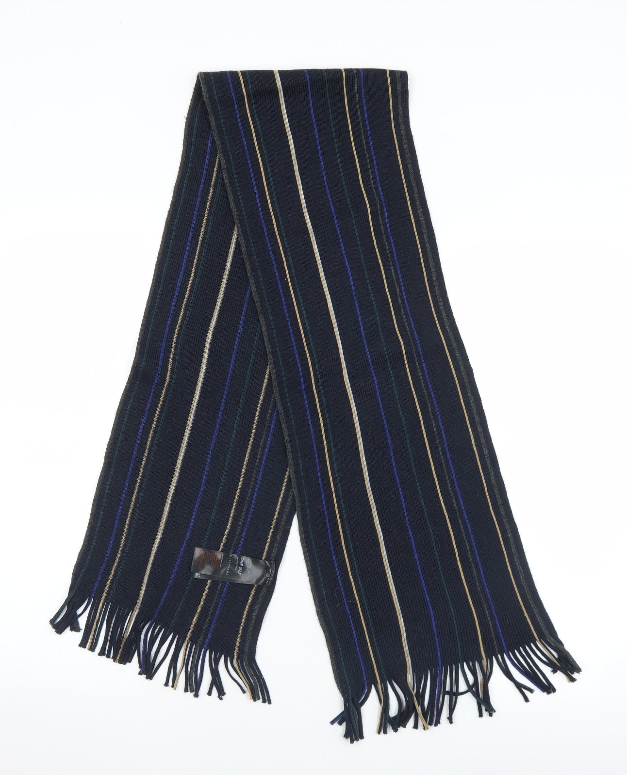 Debenhams Mens Black Striped Acrylic Scarf  One Size