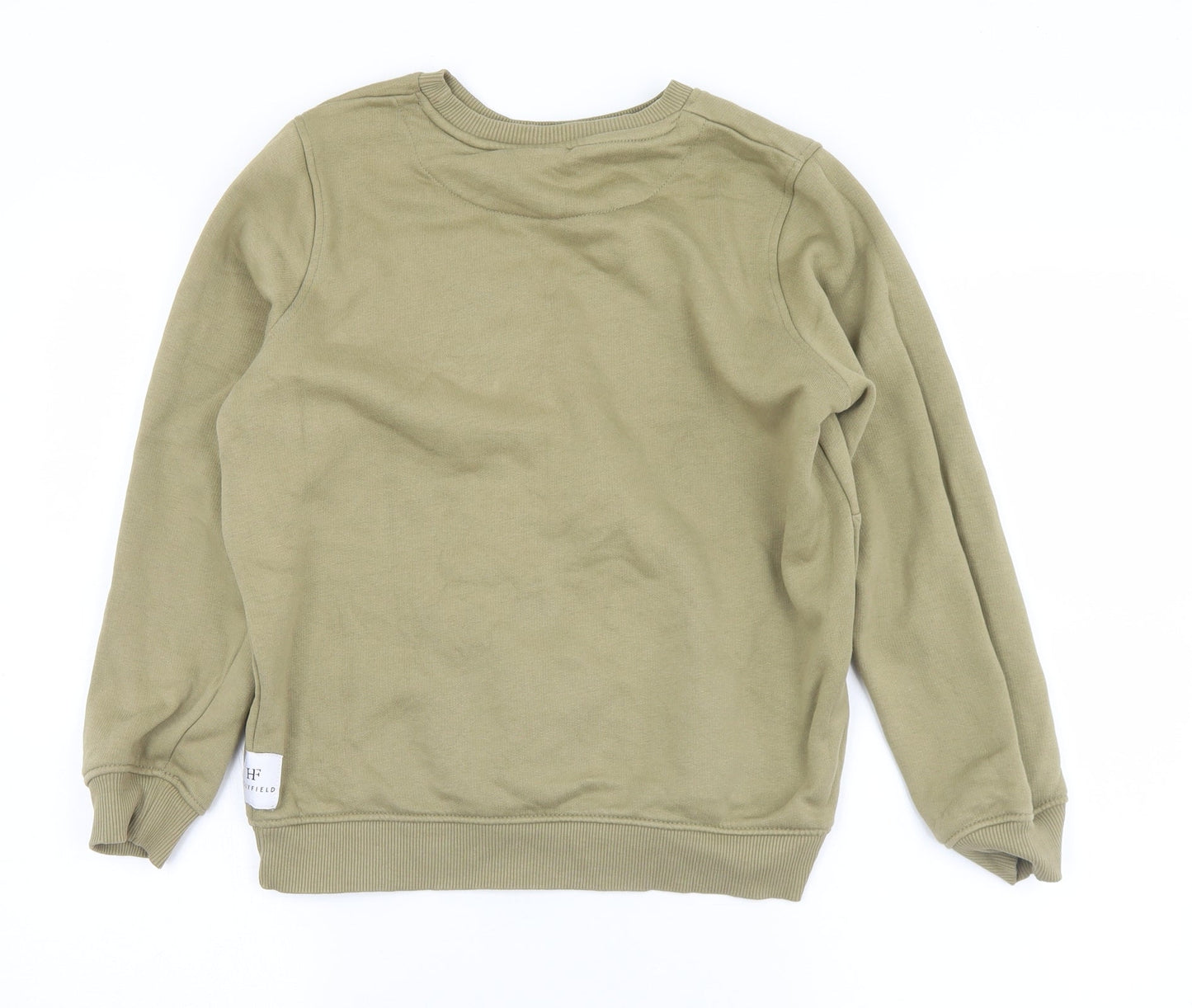 Holyfield Boys Green  Cotton Pullover Sweatshirt Size 10-11 Years   - Logo. 10-12 Years