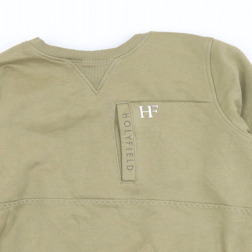 Holyfield Boys Green  Cotton Pullover Sweatshirt Size 10-11 Years   - Logo. 10-12 Years