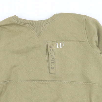 Holyfield Boys Green  Cotton Pullover Sweatshirt Size 10-11 Years   - Logo. 10-12 Years