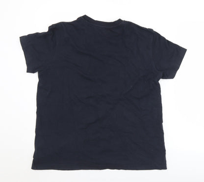 Dunnes Stores Mens Black  Cotton  T-Shirt Size M Crew Neck  - Irish