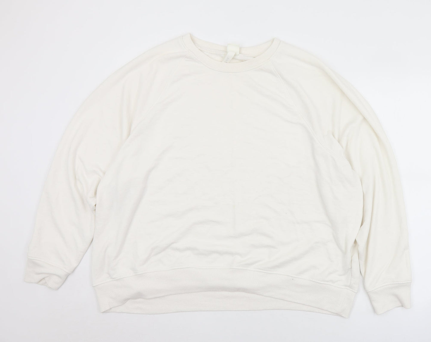 Mens UK Size 2XL H&M White Pullover Sweatshirt