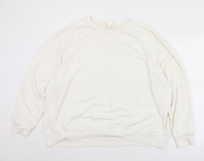 Mens UK Size 2XL H&M White Pullover Sweatshirt