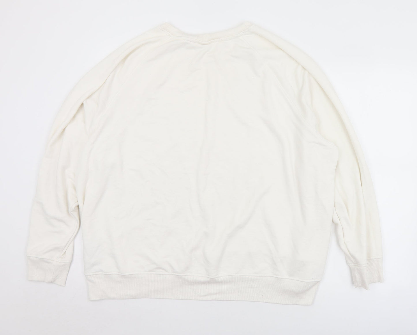 Mens UK Size 2XL H&M White Pullover Sweatshirt