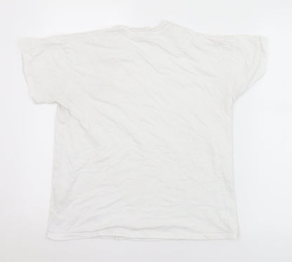 Megan Ellaby Womens White  Cotton Basic T-Shirt Size XS Crew Neck