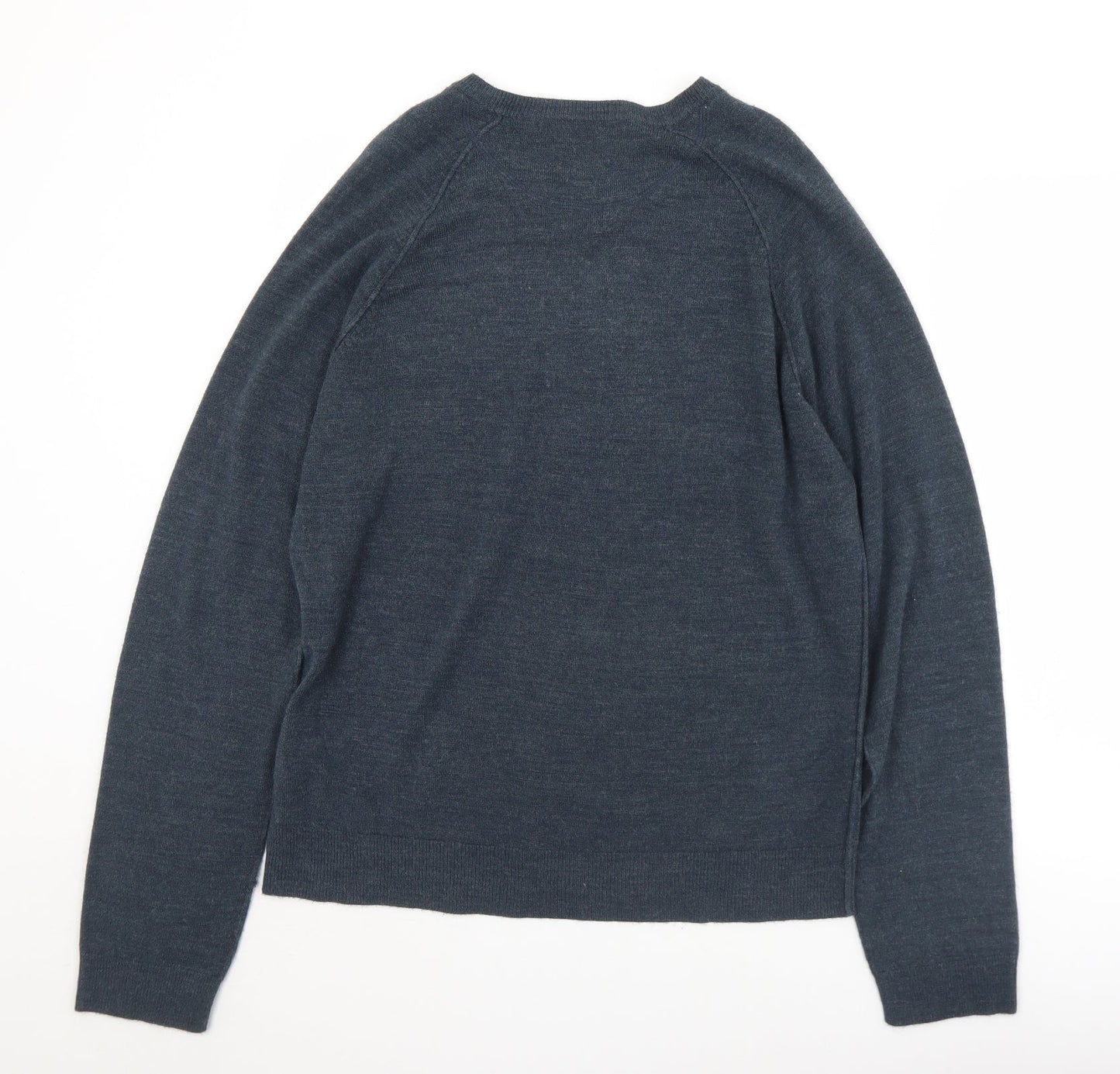 UrbanSpirit Mens Blue V-Neck  Acrylic Pullover Jumper Size M