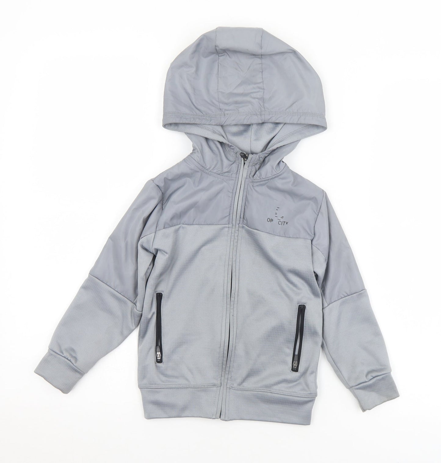 Urban Dept Boys Grey  Polyester Full Zip Hoodie Size 4 Years  Zip