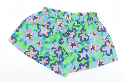 COLLUSION Womens Multicoloured Floral Cotton Hot Pants Shorts Size 6  Regular