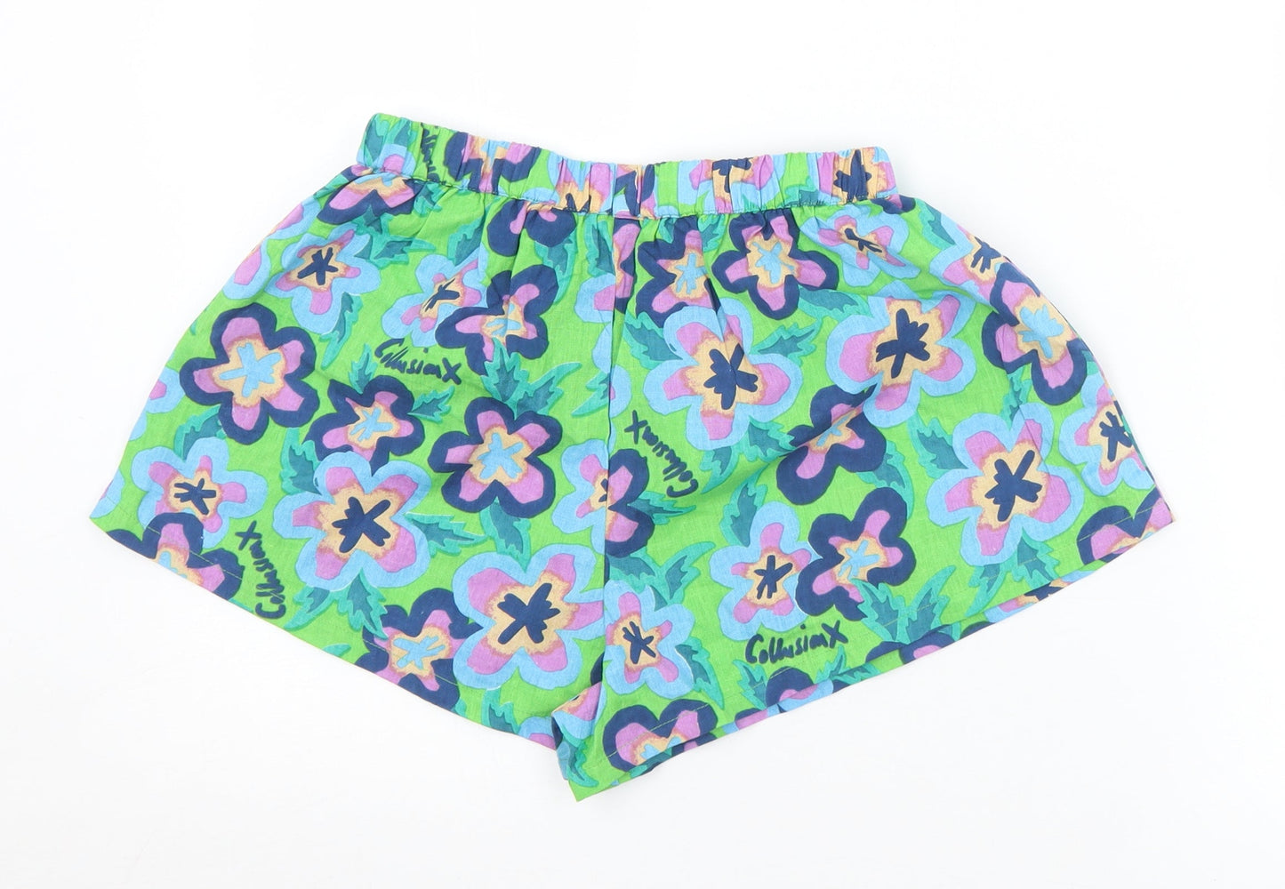 COLLUSION Womens Multicoloured Floral Cotton Hot Pants Shorts Size 6  Regular