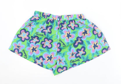 COLLUSION Womens Multicoloured Floral Cotton Hot Pants Shorts Size 6  Regular