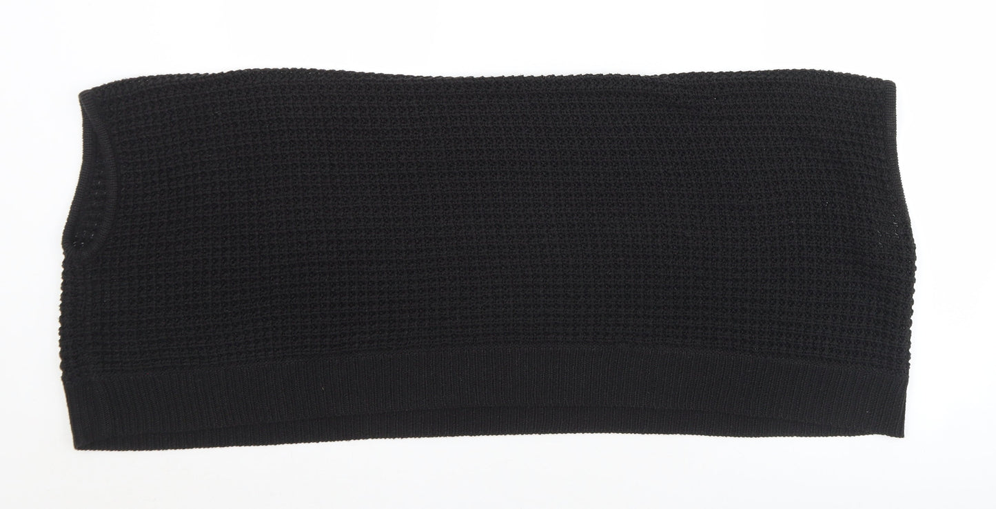 F&F Womens Black Collared  Acrylic Shrug Jumper One Size