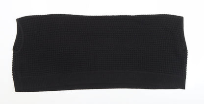 F&F Womens Black Collared  Acrylic Shrug Jumper One Size