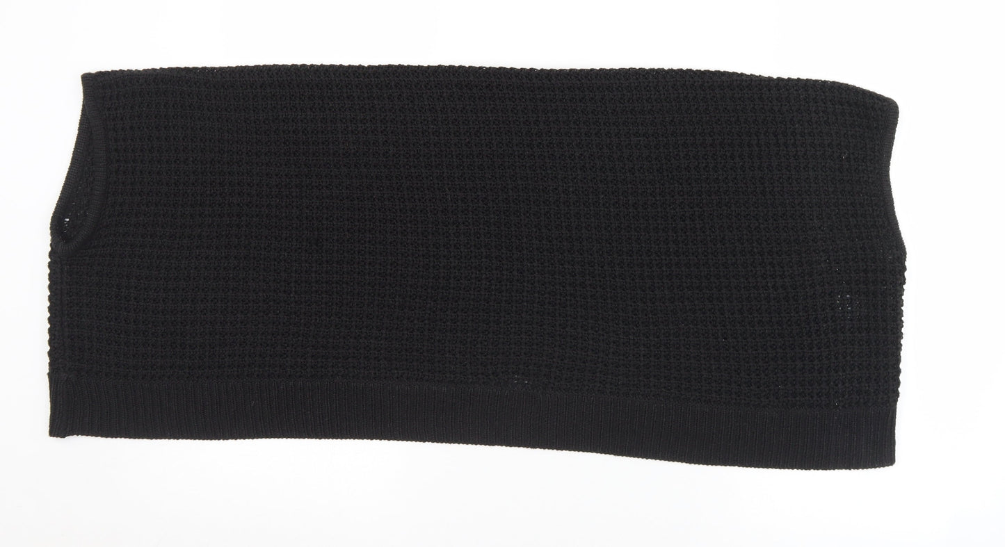 F&F Womens Black Collared  Acrylic Shrug Jumper One Size