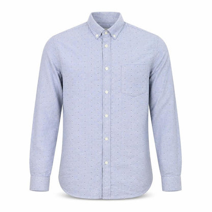 Burton Mens Blue Geometric Cotton  Button-Up Size S Collared Button