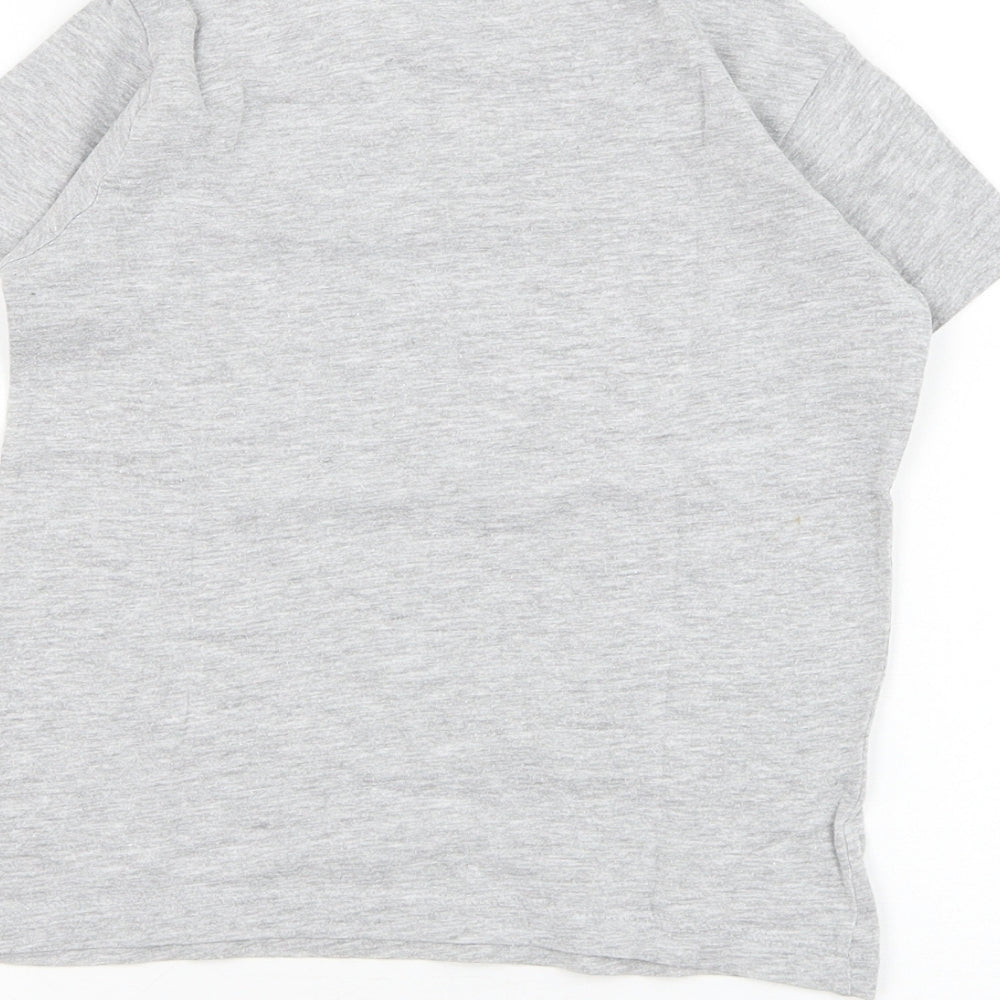 Dunnes Boys Grey  Cotton Basic T-Shirt Size 5 Years Round Neck Pullover - Dinosaur
