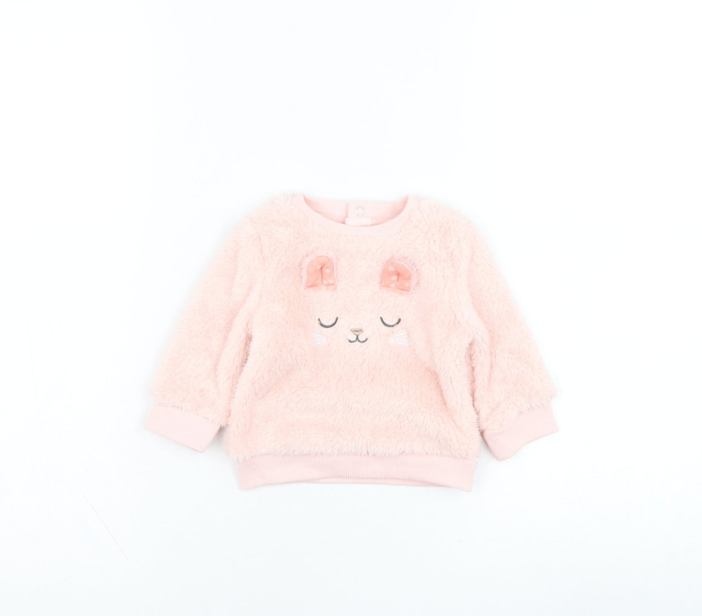 NEXT Girls Pink  Polyester Pullover Jumper Size 3-6 Months  Pullover - Rabbit