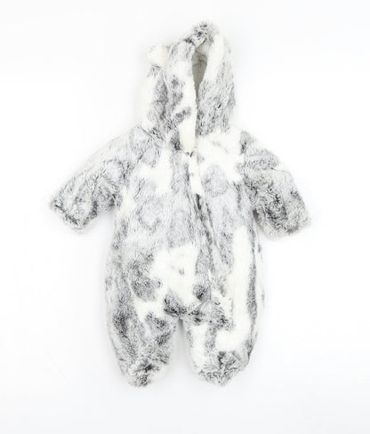Cutie Couture Baby Grey Solid Polyester Robe One Piece Size 0-3 Months  Zip