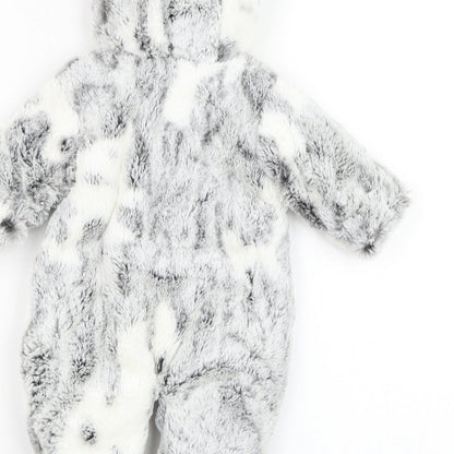Cutie Couture Baby Grey Solid Polyester Robe One Piece Size 0-3 Months  Zip