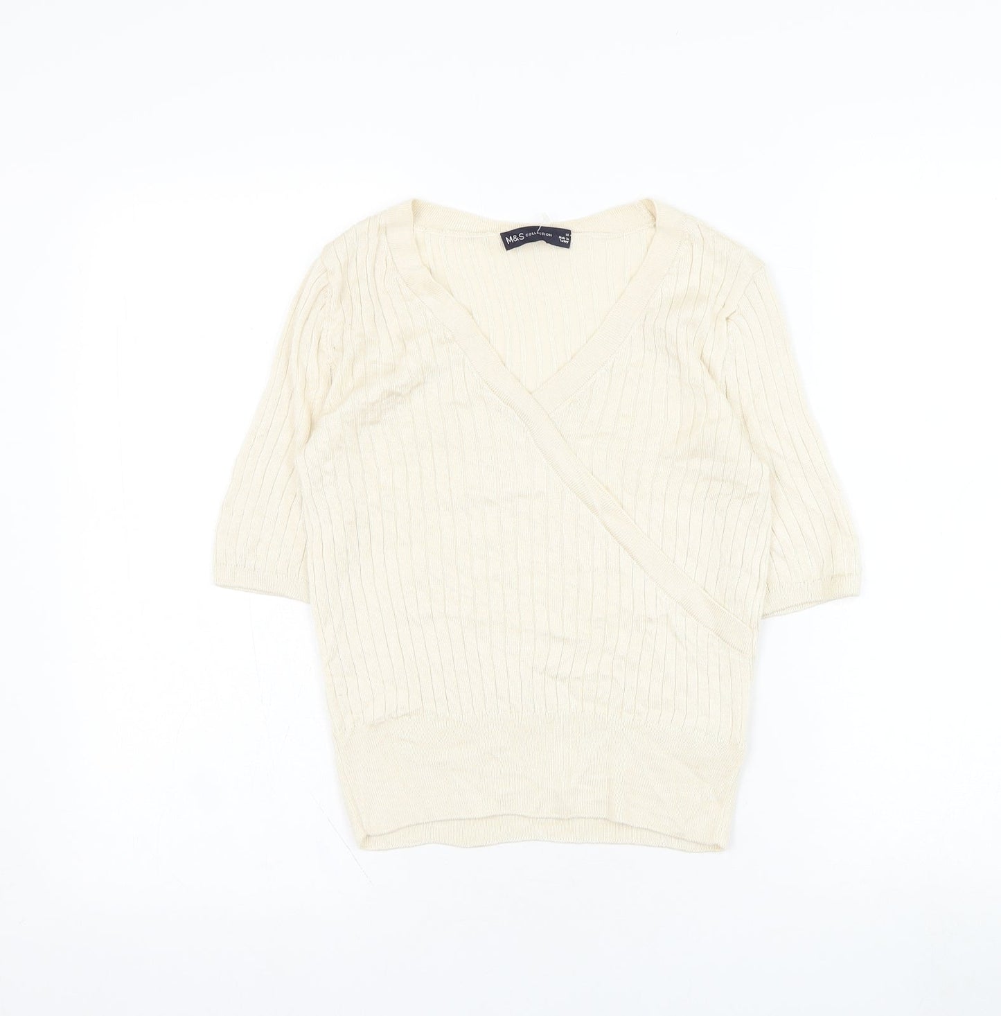 Womens UK Size 10 Marks and Spencer Beige Pullover Jumper