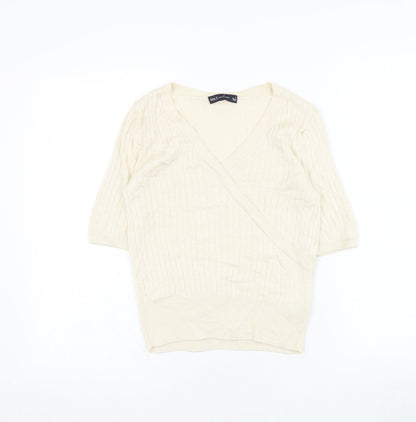 Womens UK Size 10 Marks and Spencer Beige Pullover Jumper
