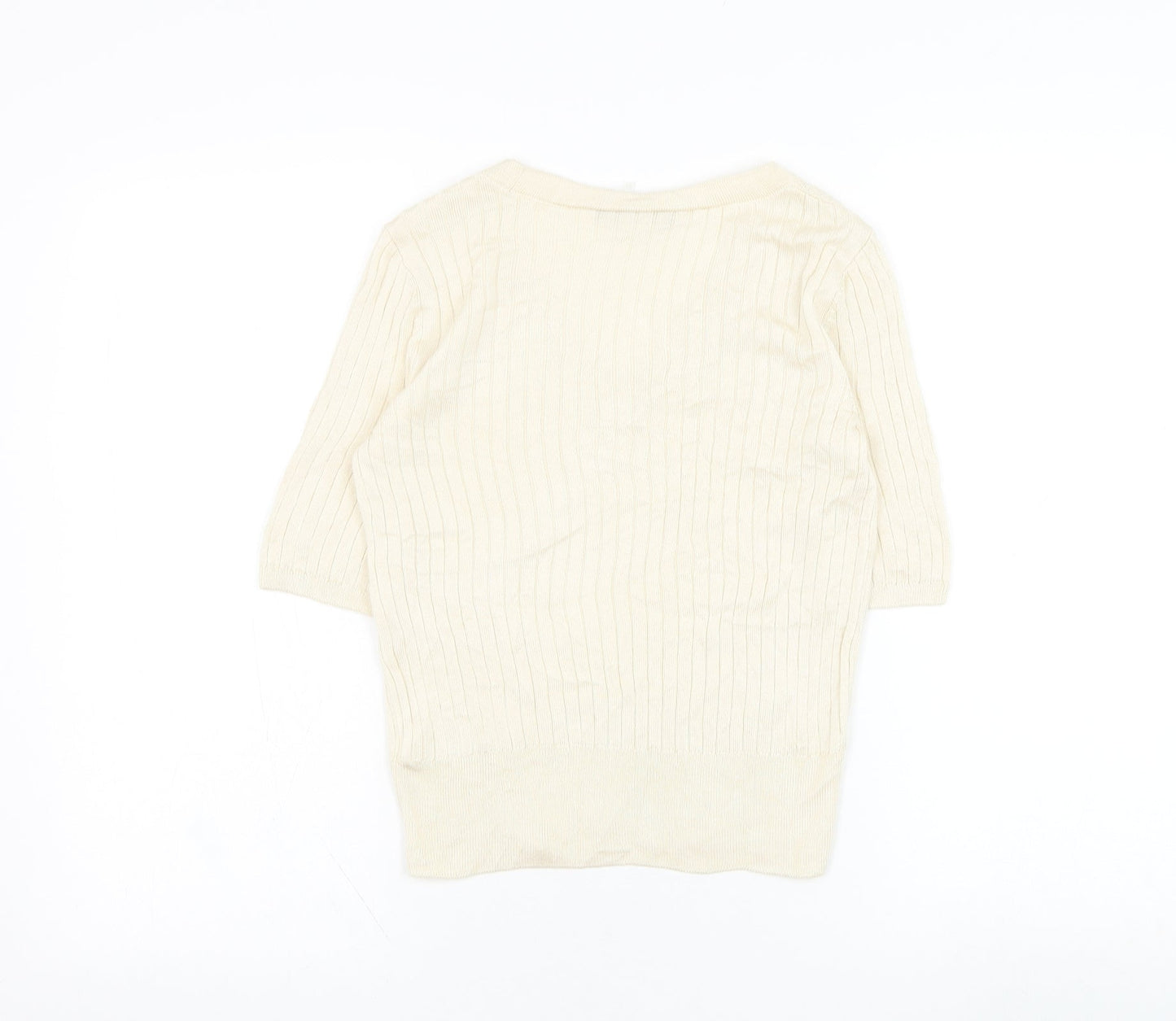 Womens UK Size 10 Marks and Spencer Beige Pullover Jumper
