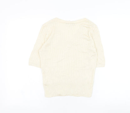 Womens UK Size 10 Marks and Spencer Beige Pullover Jumper