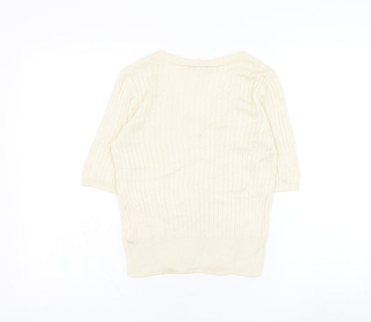 Womens UK Size 10 Marks and Spencer Beige Pullover Jumper
