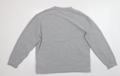 Topman Mens Grey Round Neck  Cotton Pullover Jumper Size L