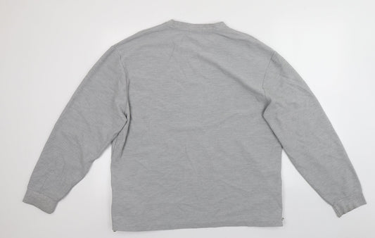 Topman Mens Grey Round Neck  Cotton Pullover Jumper Size L