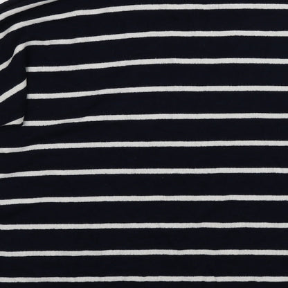 F&F Womens Blue Round Neck Striped Viscose Pullover Jumper Size 14
