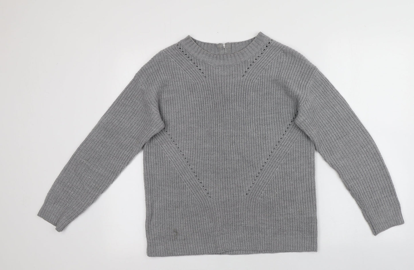 Womens UK Size 12 Preworn Grey Pullover Jumper