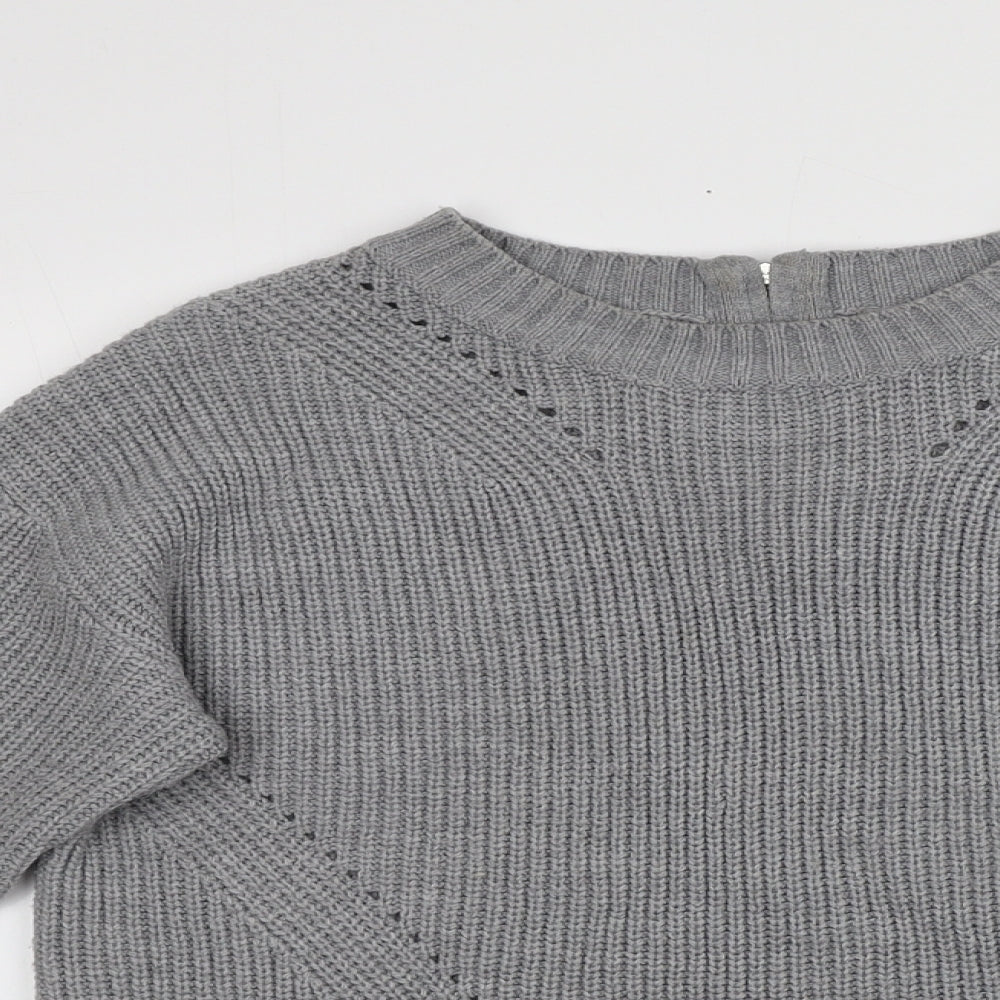 Womens UK Size 12 Preworn Grey Pullover Jumper