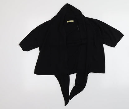 TU Womens Black Scoop Neck  Acrylic Cardigan Jumper Size 16
