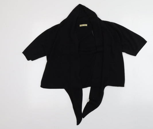 TU Womens Black Scoop Neck  Acrylic Cardigan Jumper Size 16