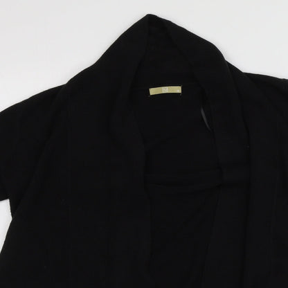 TU Womens Black Scoop Neck  Acrylic Cardigan Jumper Size 16