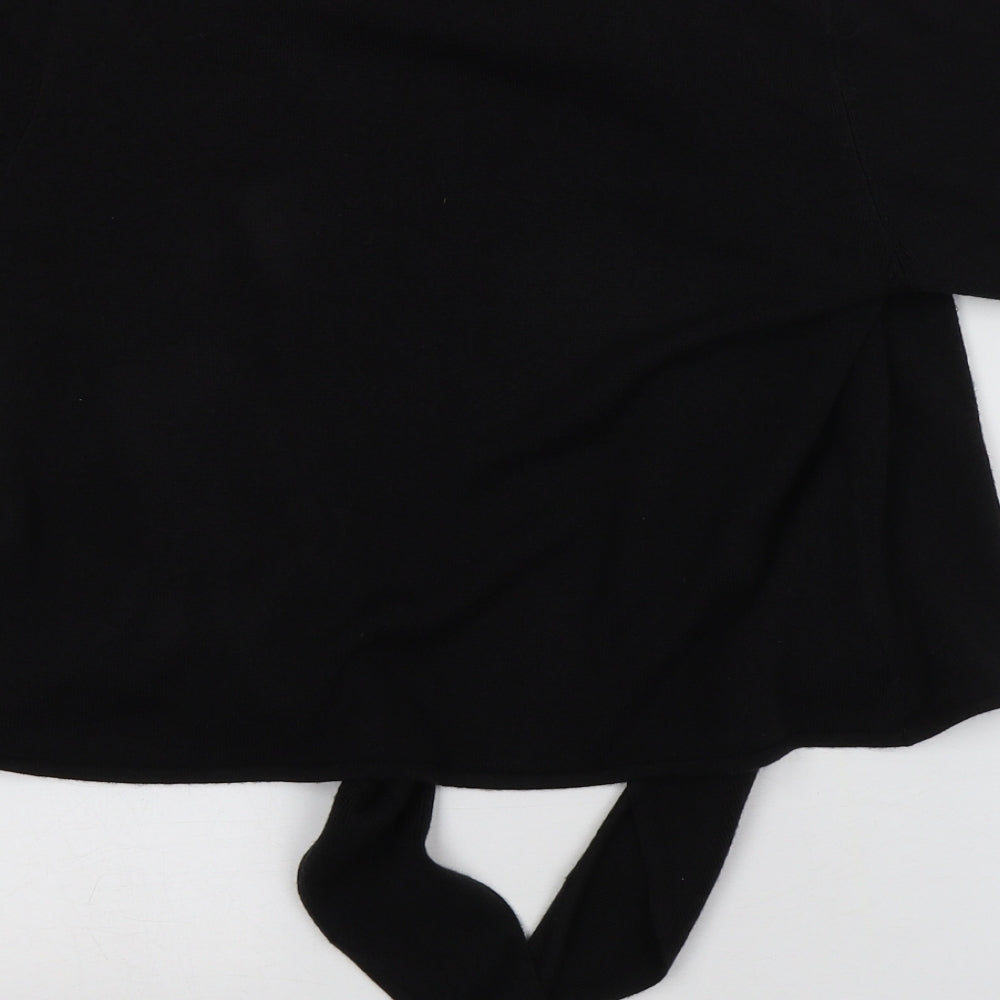 TU Womens Black Scoop Neck  Acrylic Cardigan Jumper Size 16