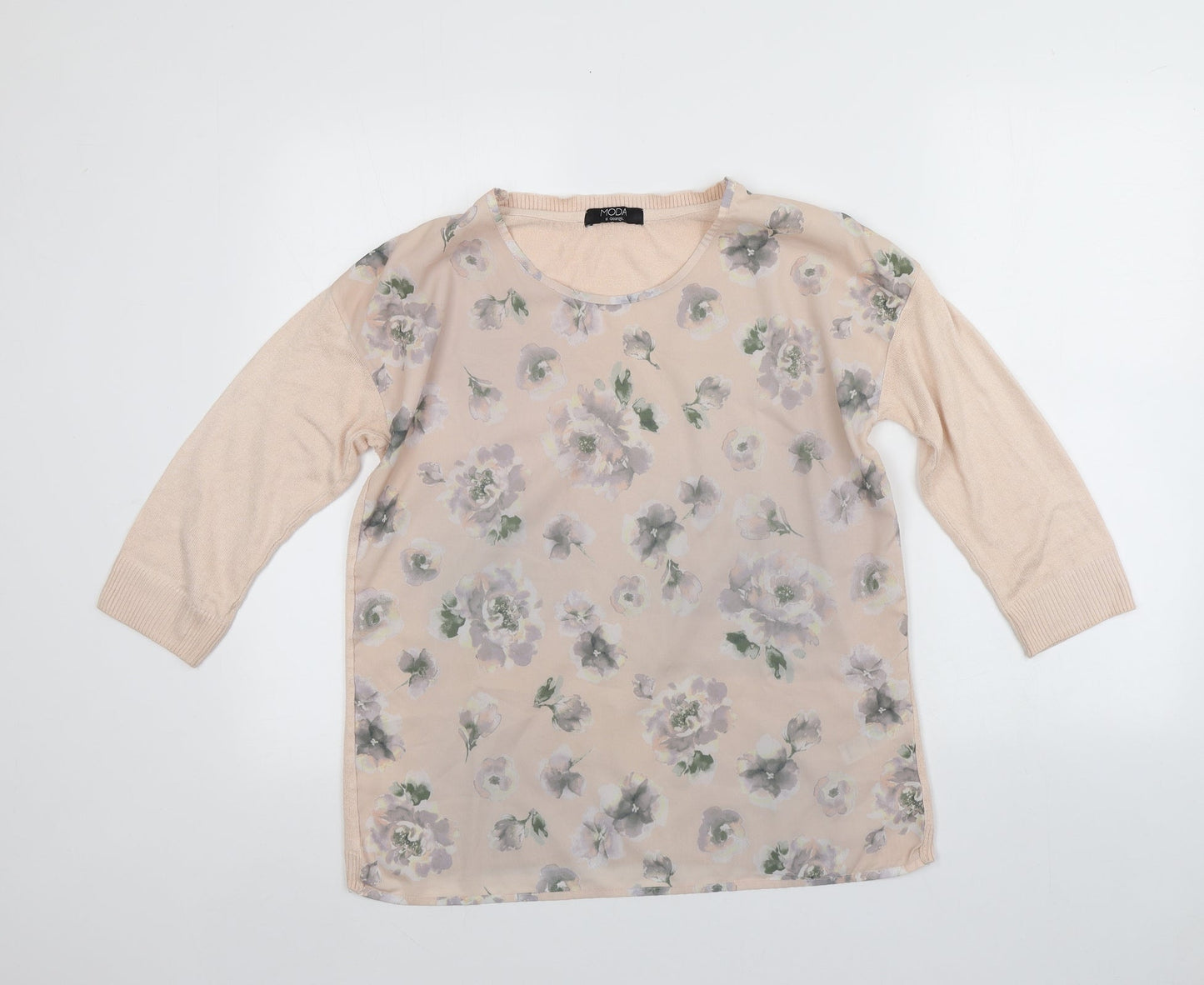 George Womens Multicoloured Floral Viscose Basic T-Shirt Size 10 Round Neck