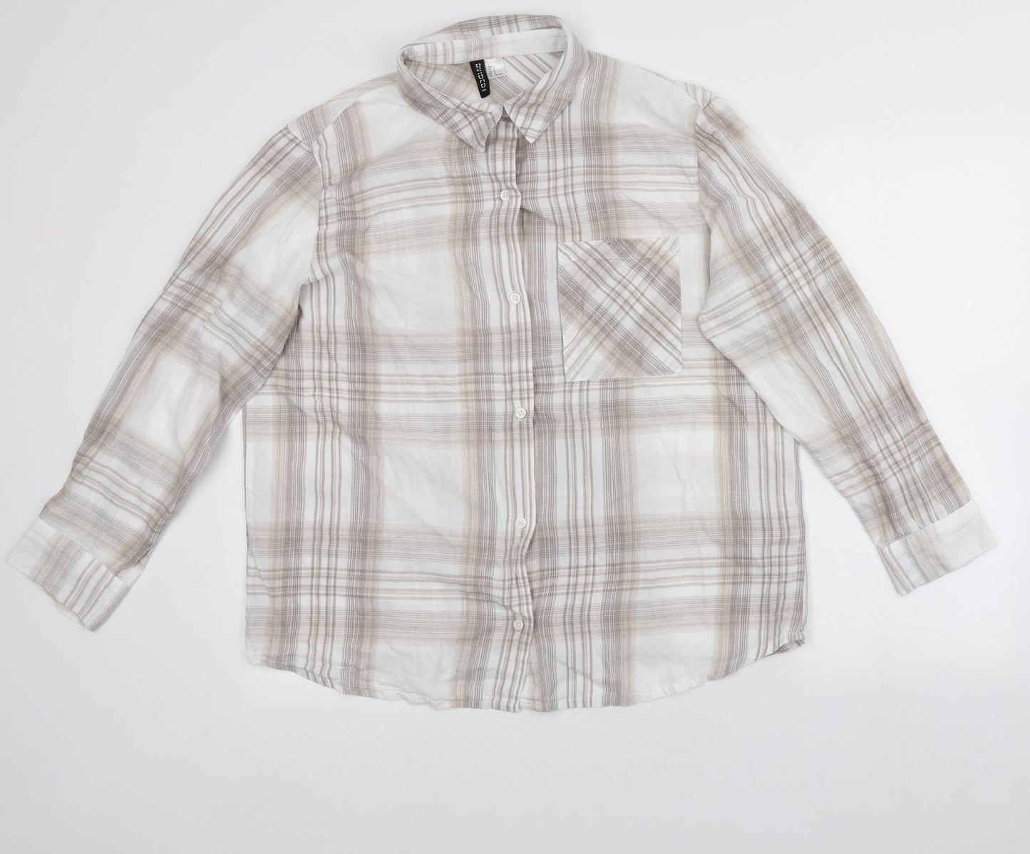 Womens UK Size L Divided Multicoloured Basic Button-Up