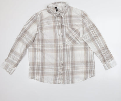 Womens UK Size L Divided Multicoloured Basic Button-Up