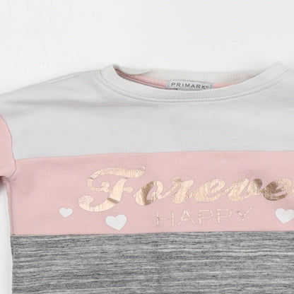 Primark Girls Grey  Polyester Pullover Sweatshirt Size 5-6 Years