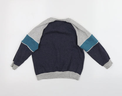 Very Girls Blue Round Neck  Cotton Pullover Jumper Size 5-6 Years
