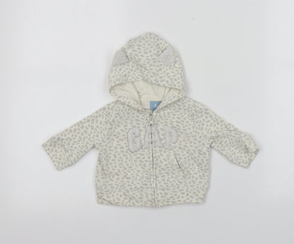 Gap Baby Multicoloured Animal Print Cotton Full Zip Jumper Size 0-3 Months