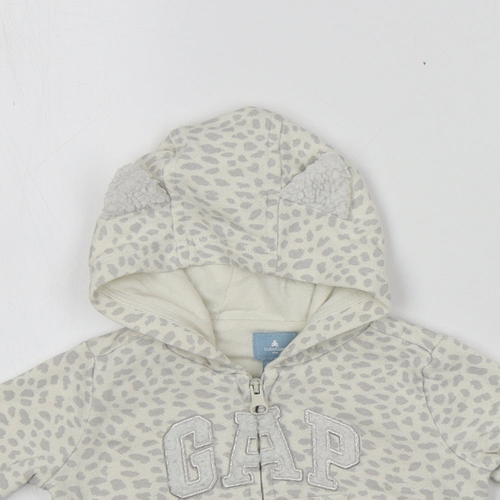 Gap Baby Multicoloured Animal Print Cotton Full Zip Jumper Size 0-3 Months