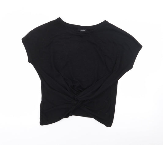 Womens UK Size M New Look Black Jersey T-Shirt