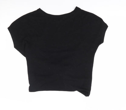 Womens UK Size M New Look Black Jersey T-Shirt