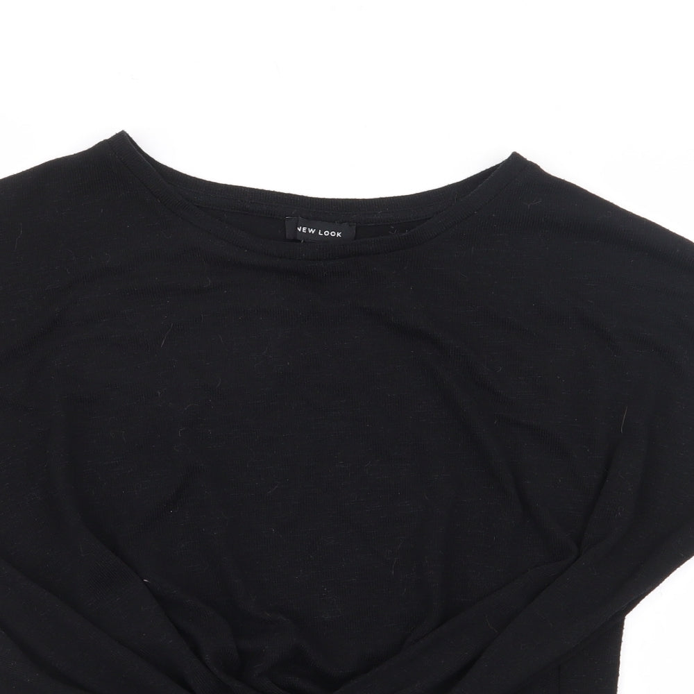 Womens UK Size M New Look Black Jersey T-Shirt