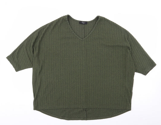 Womens UK Size S New Look Green Jersey T-Shirt