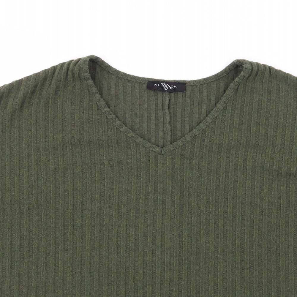 Womens UK Size S New Look Green Jersey T-Shirt