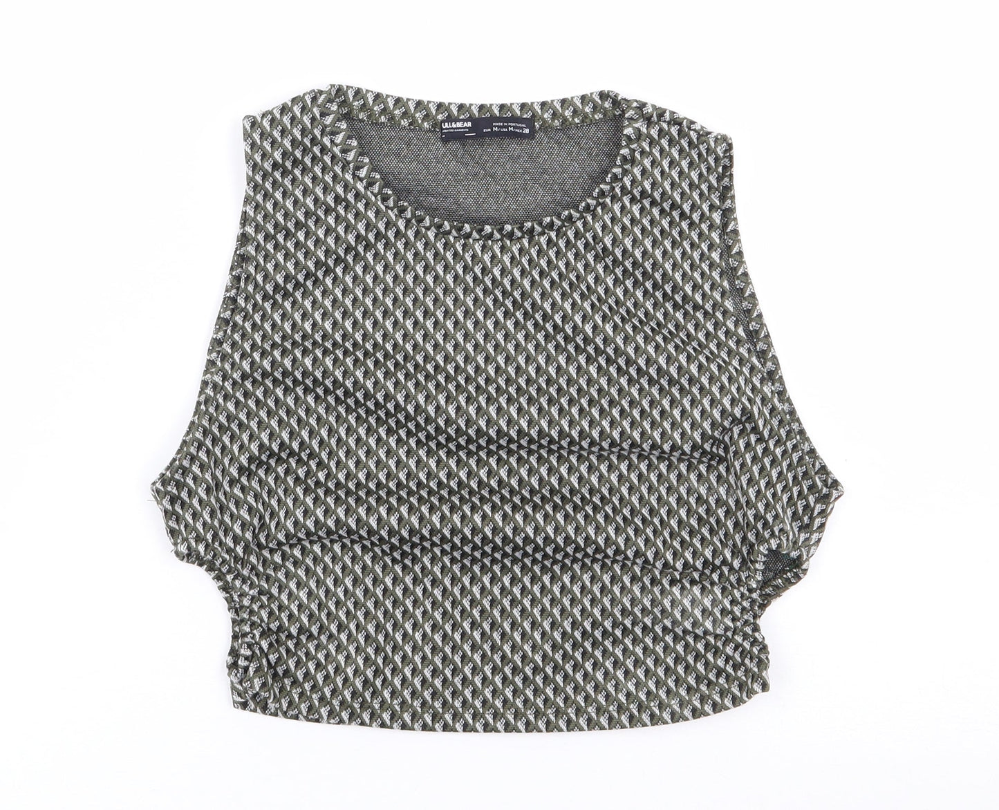Womens UK Size M Pull & Bear Green Cropped Tank